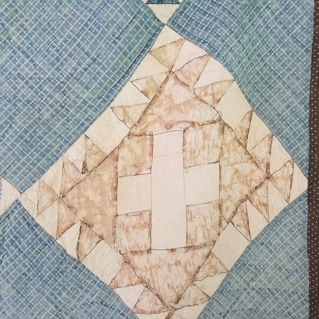 Inscribed, Pale Blue Quilt