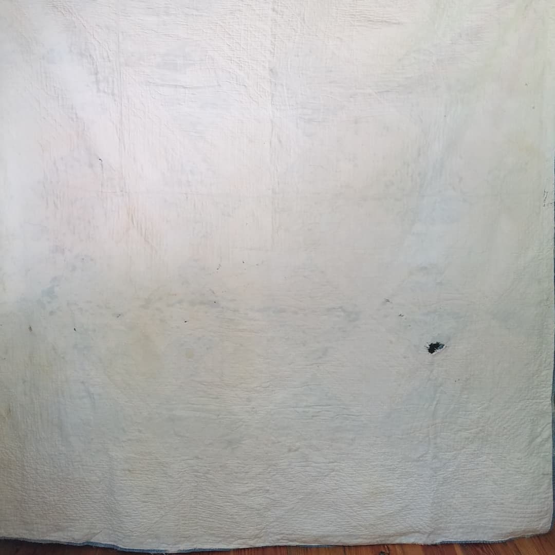 Inscribed, Pale Blue Quilt