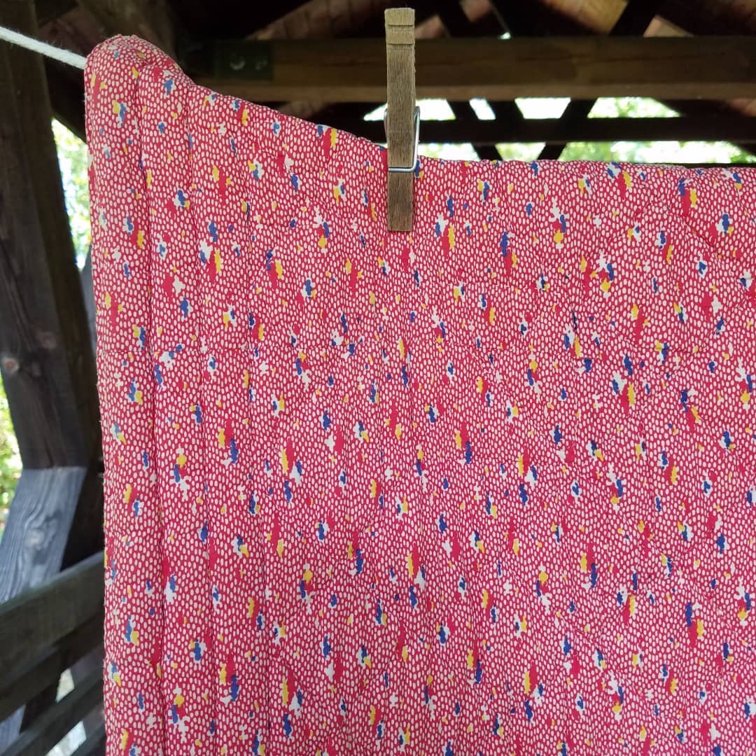 Pink and Indigo Ocean Waves Quilt