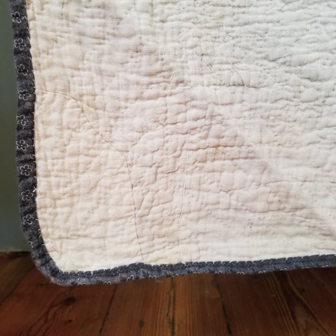 Indigo Quilt with Feed sack Backing