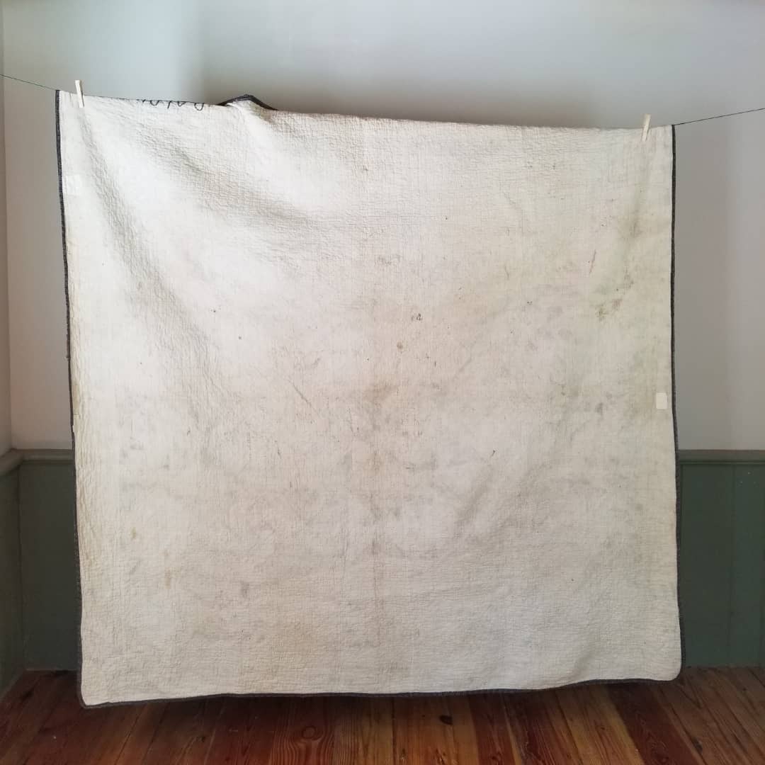 Indigo Quilt with Feed sack Backing