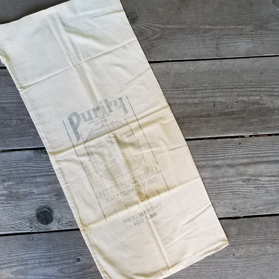 Purity Salt, Antique Cotton Sack