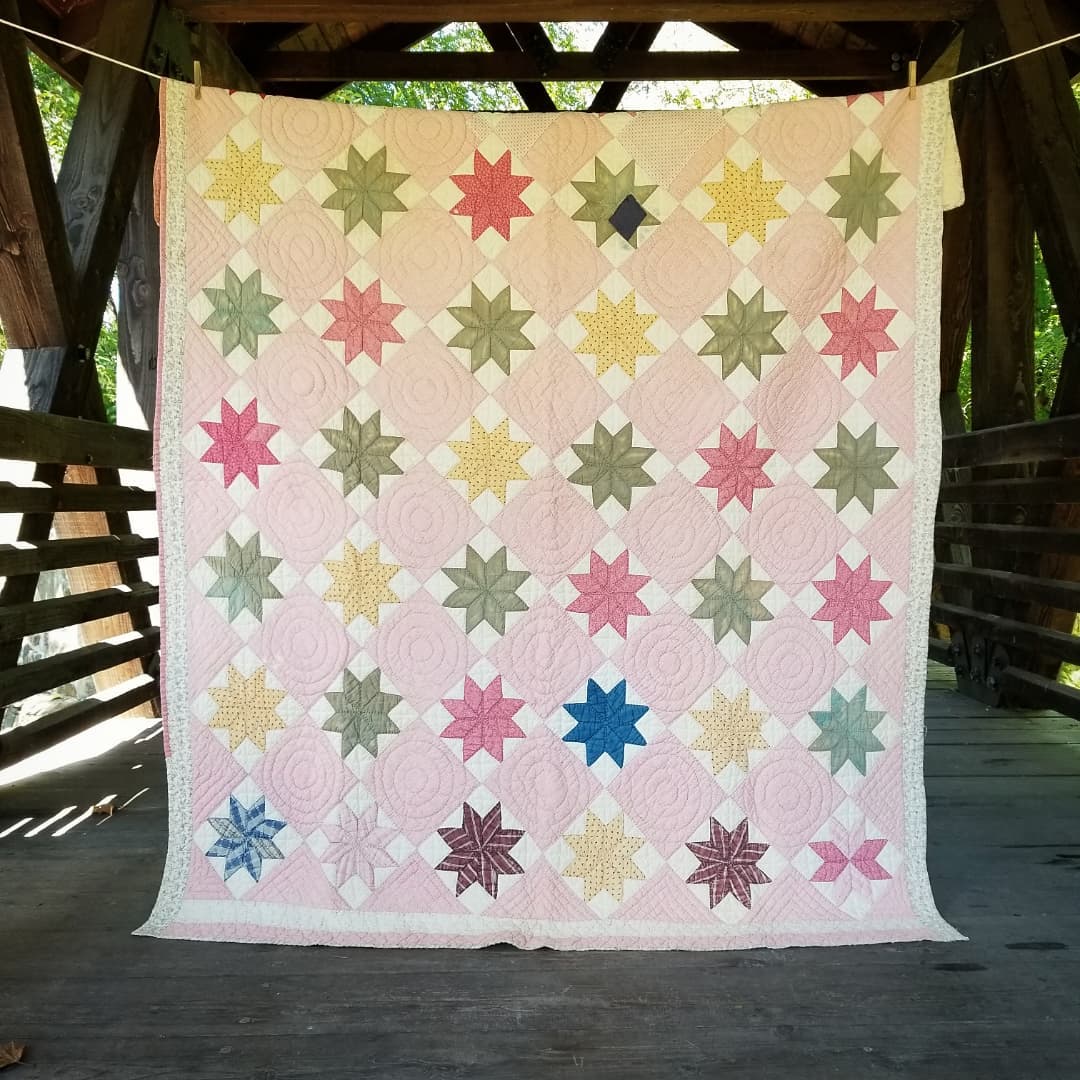 Pink Lemoyne Star Quilt