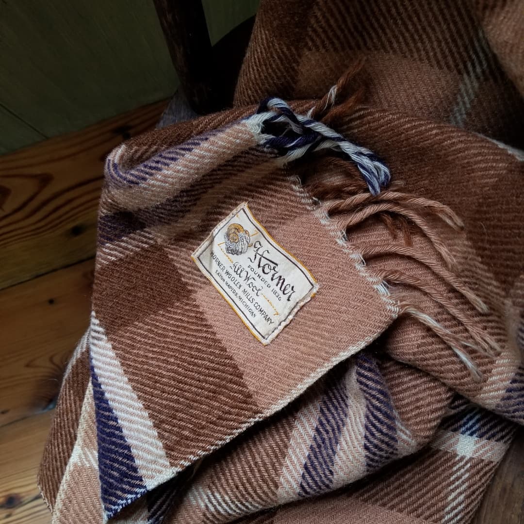 Antique 100% Wool Throw with Fringe