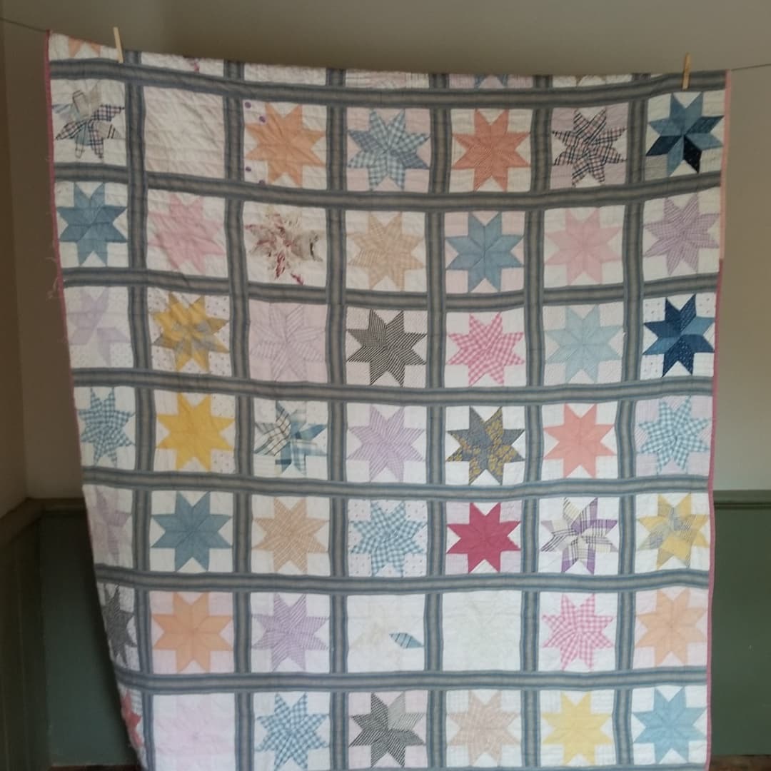 Early 1900s Shirting Star Quilt