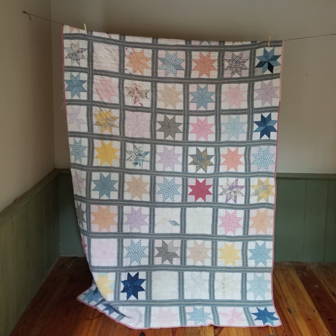 Early 1900s Shirting Star Quilt