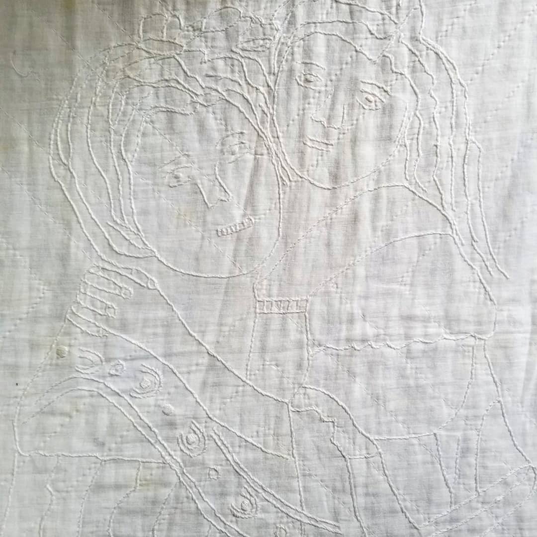 White Work, Embroidered Story Quilt