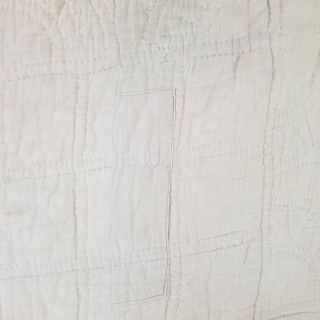Indigo and Red, Feed Sack Quilt.