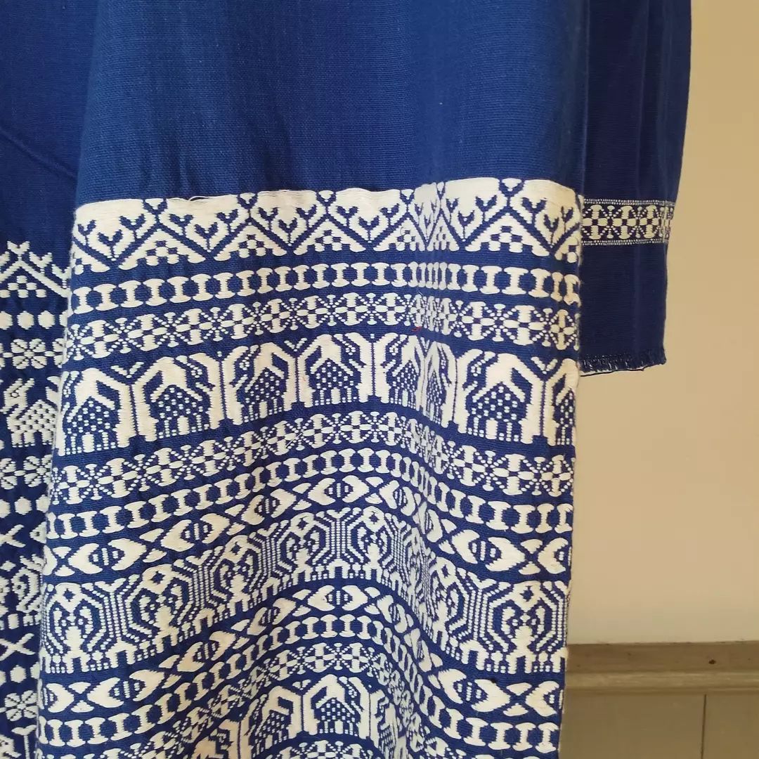 Blue and White Embroidered Cloth