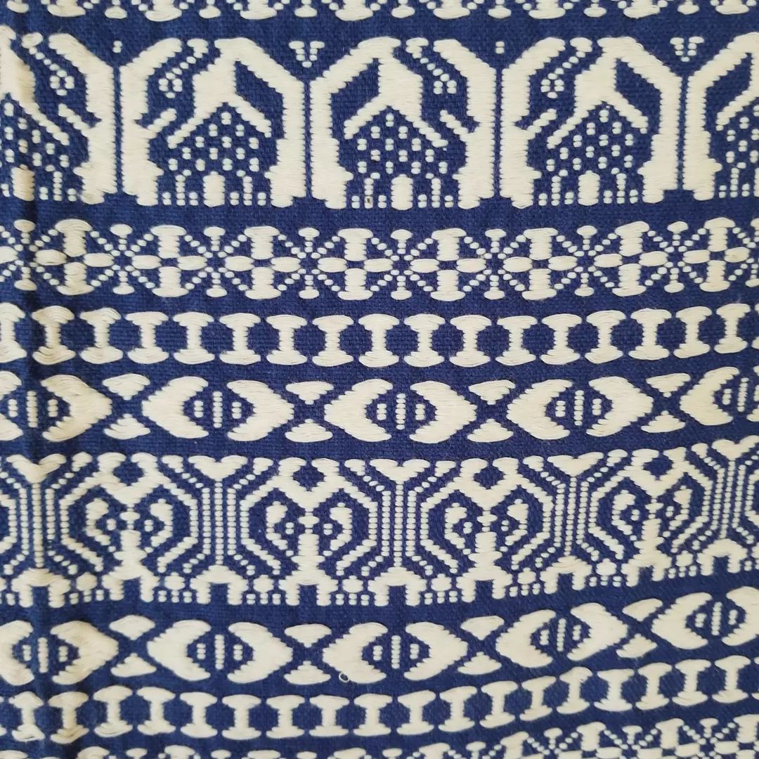 Blue and White Embroidered Cloth