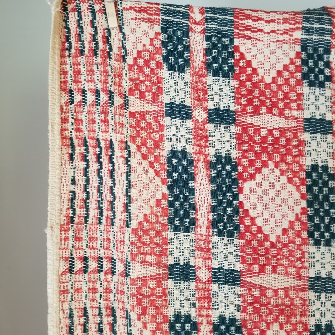 Antique Diamond Jacquard Coverlet