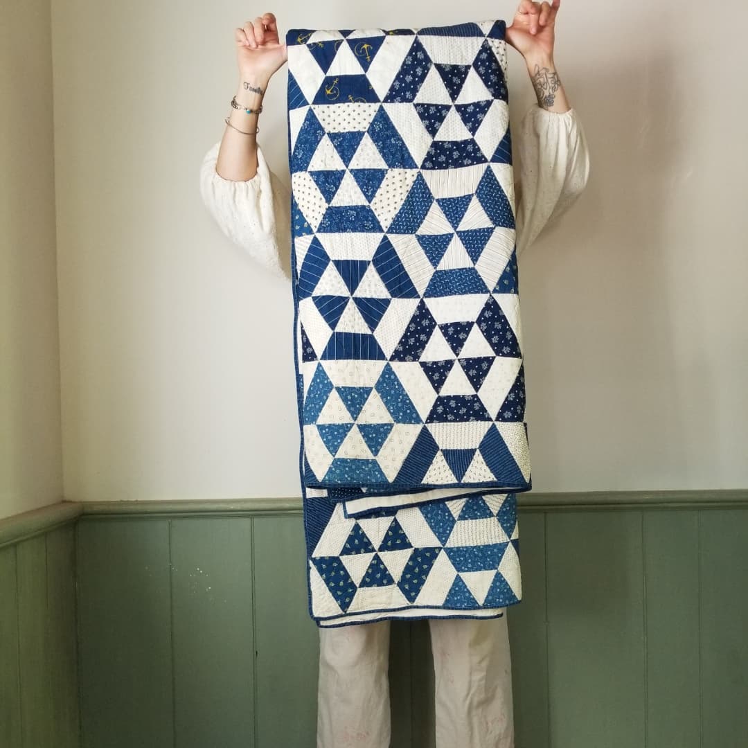 Indigo and White Quilt