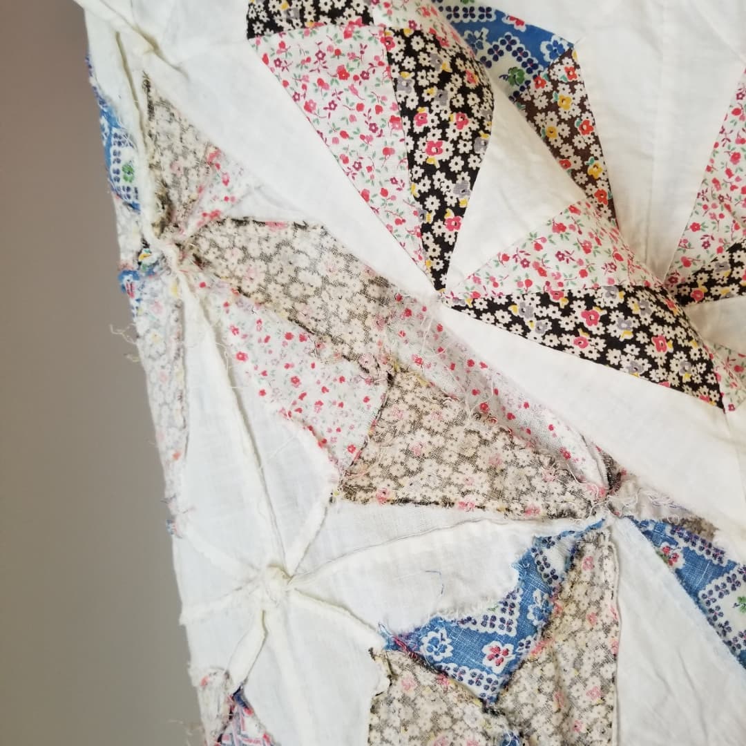 Sugar Sack Quilt Top, Four Point Star