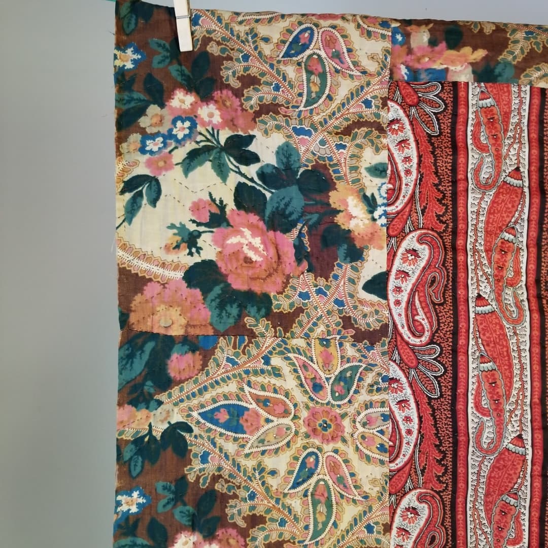 19th Cent. Grandmother's Garden Quilt