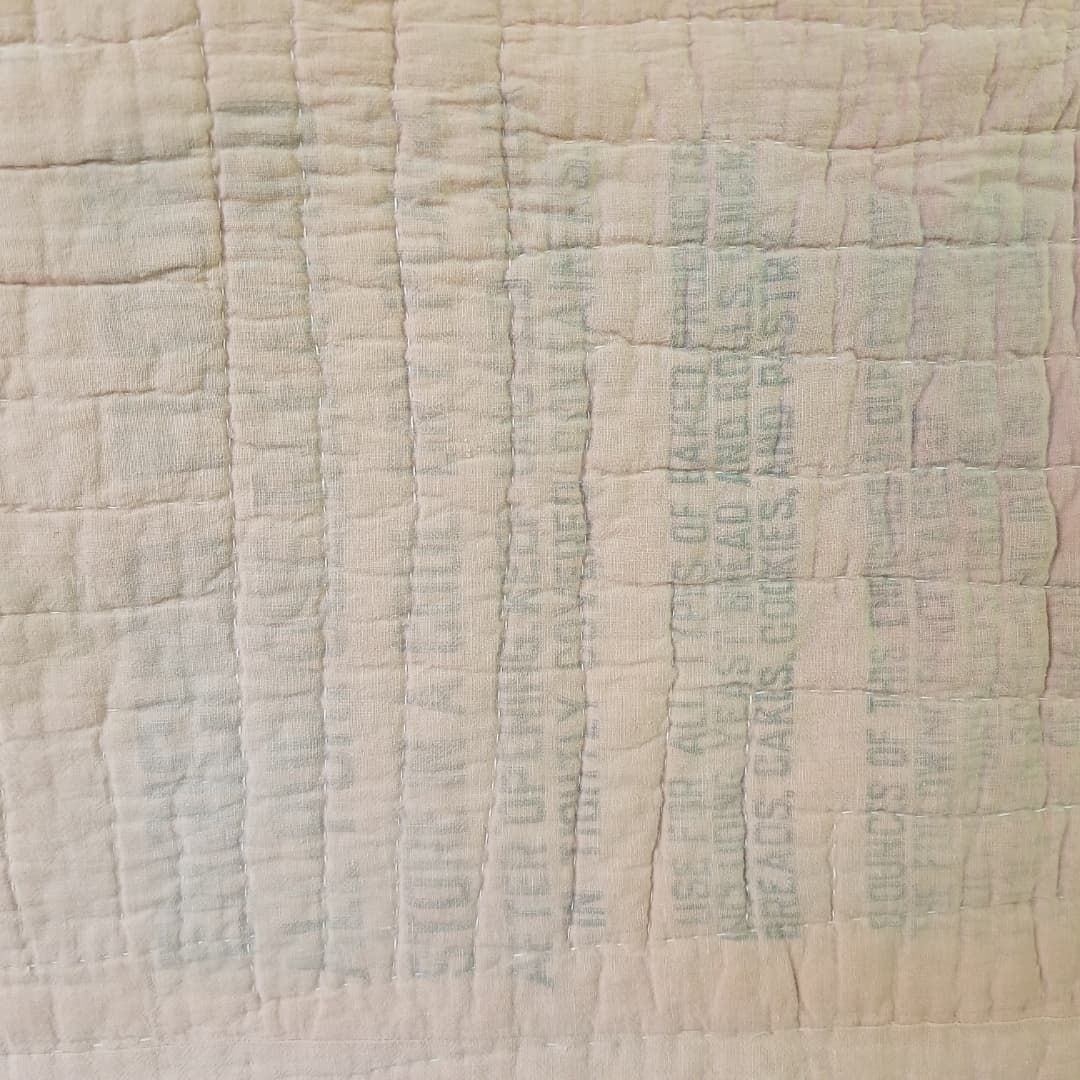Stripey Sack Quilt with Flour Sack Backing