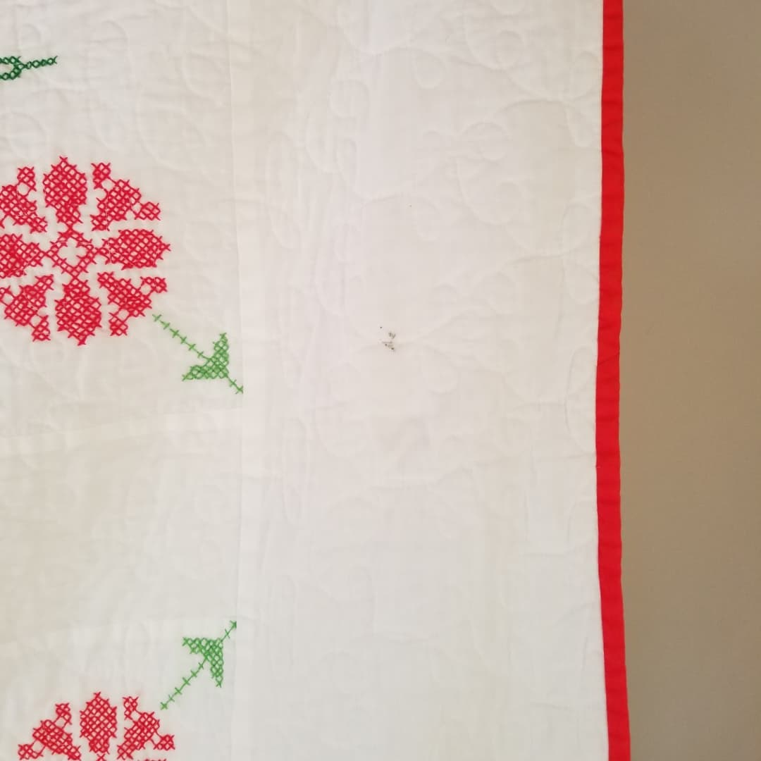 Contemporary Cross Stitched Quilt