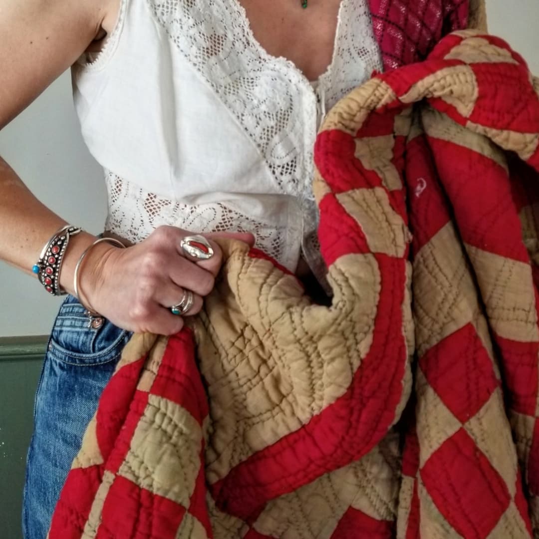 Red and Sepia Quilt