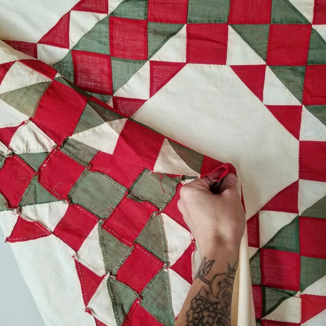 Red and Green Quilt TOP