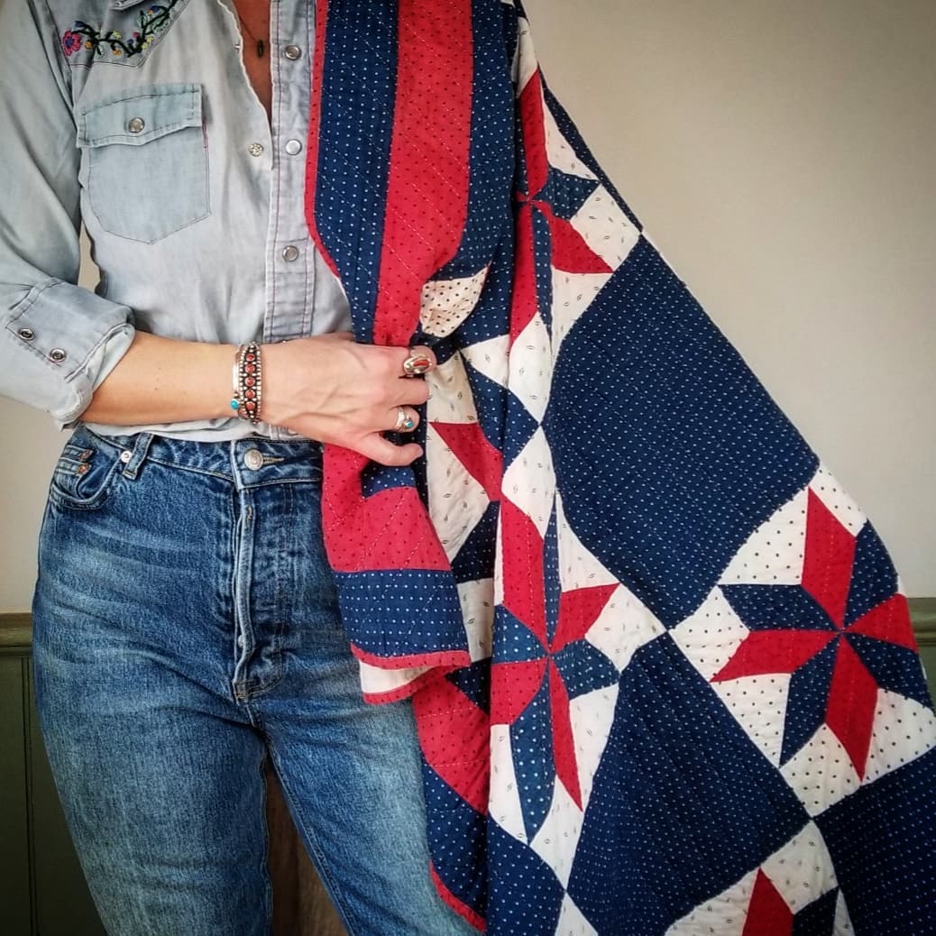Red White and Blue Feed Back Quilt