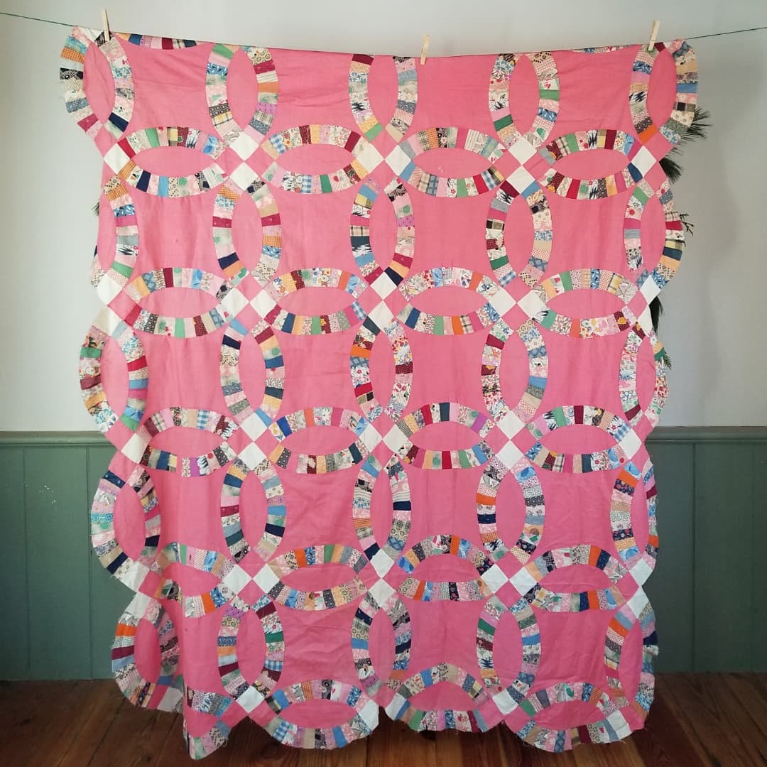 Pink Wedding Ring Quilt