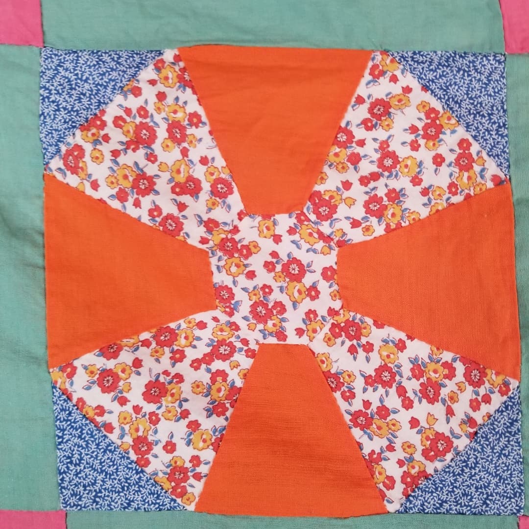 Green Pinwheel Quilt TOP
