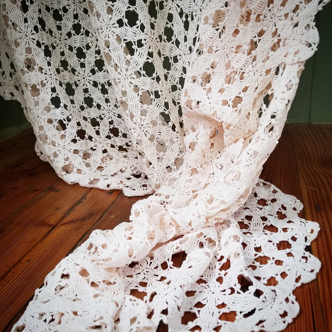 Pink Hand Crochet Throw