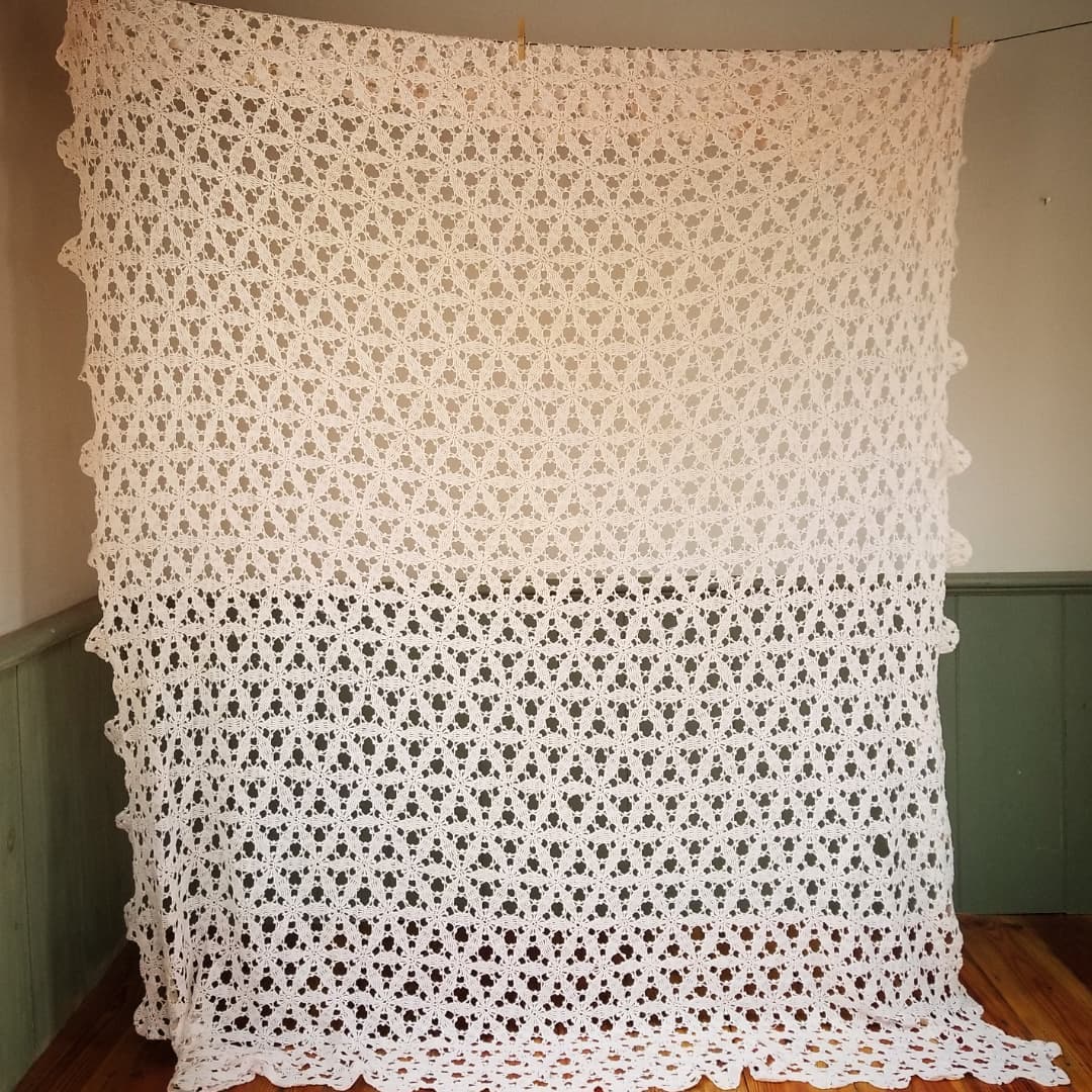 Pink Hand Crochet Throw