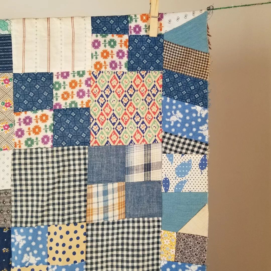 Indigo Patchwork Quilt TOP