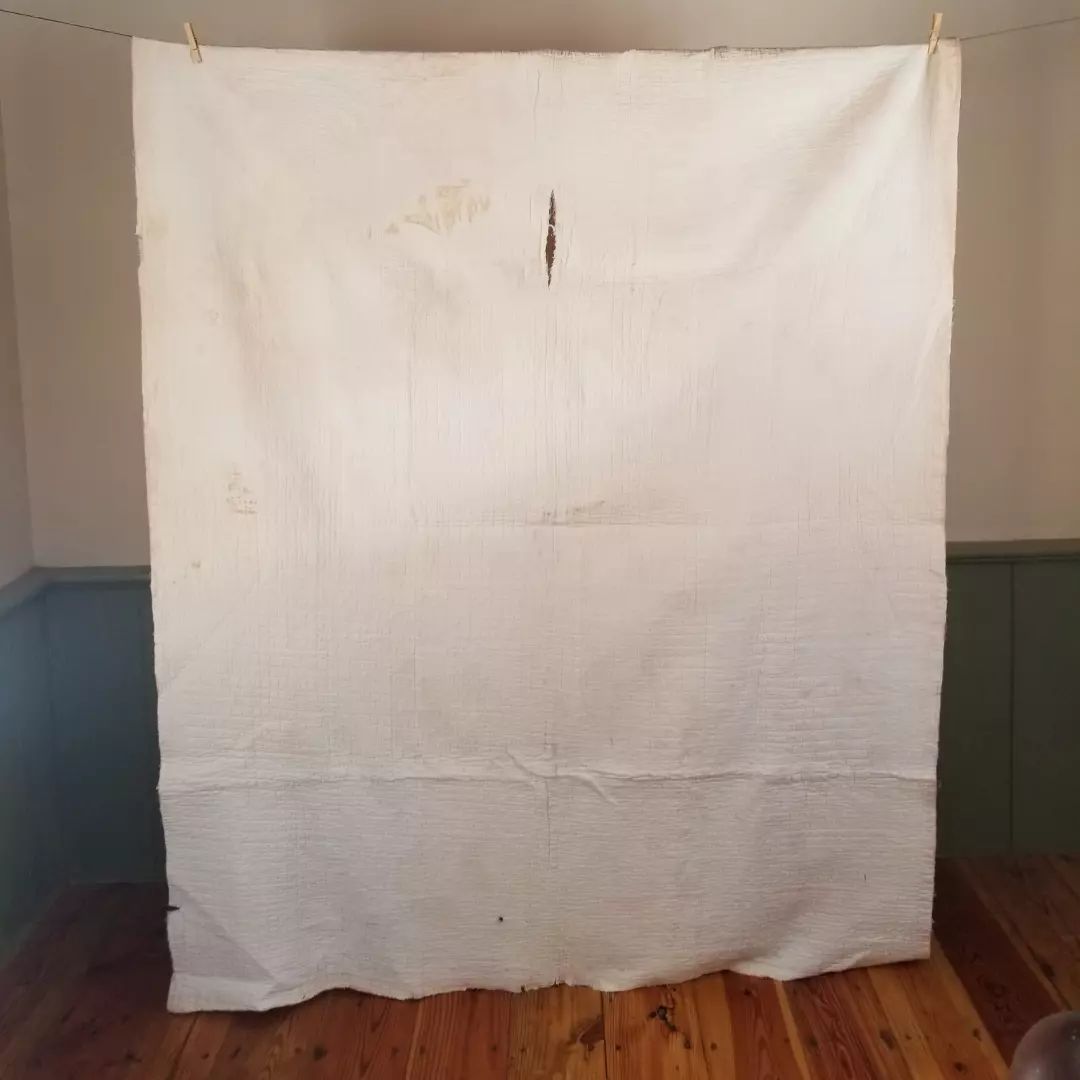 Orange and White Old Maid's Puzzle Quilt