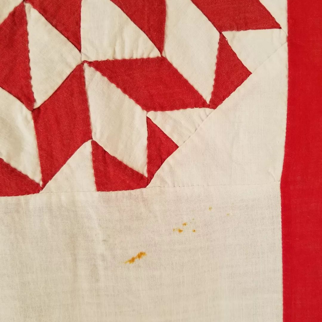 Red and White Kaleidoscope Quilt Top