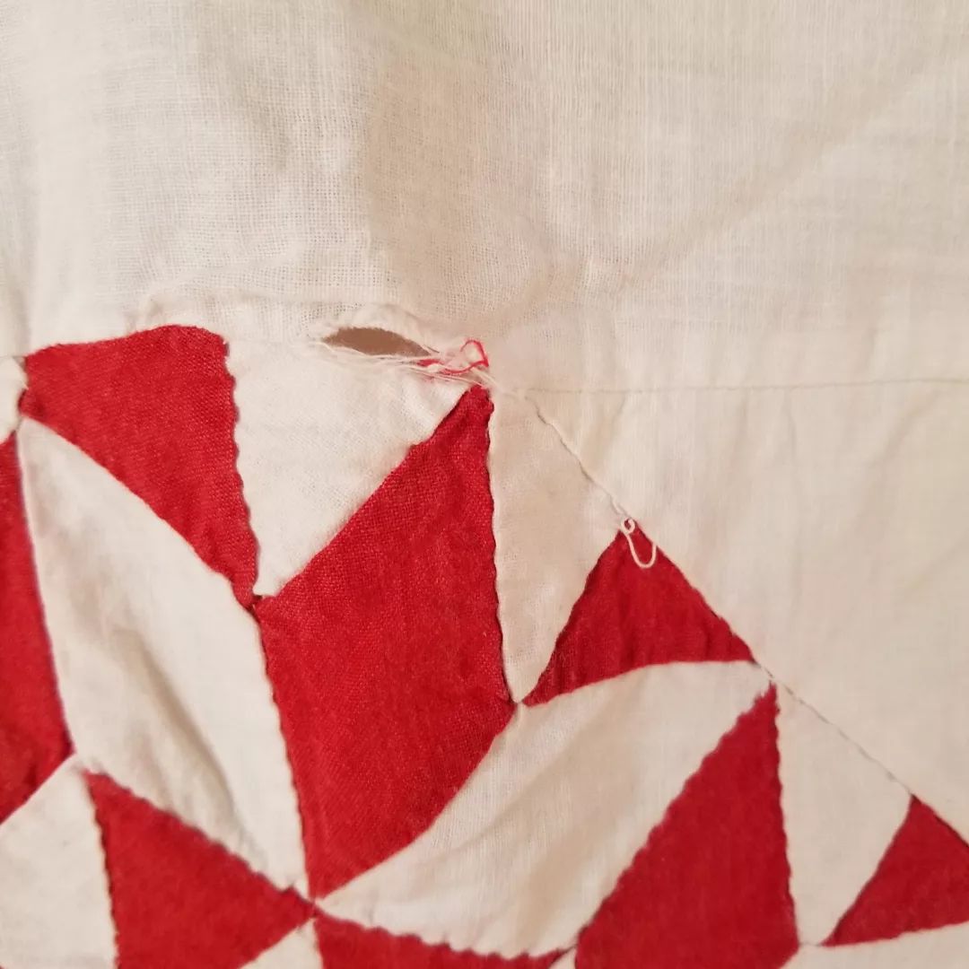 Red and White Kaleidoscope Quilt Top