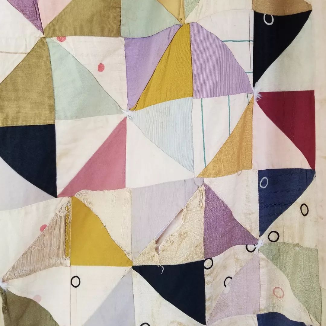 Muted Triangle Hand Tied Quilt