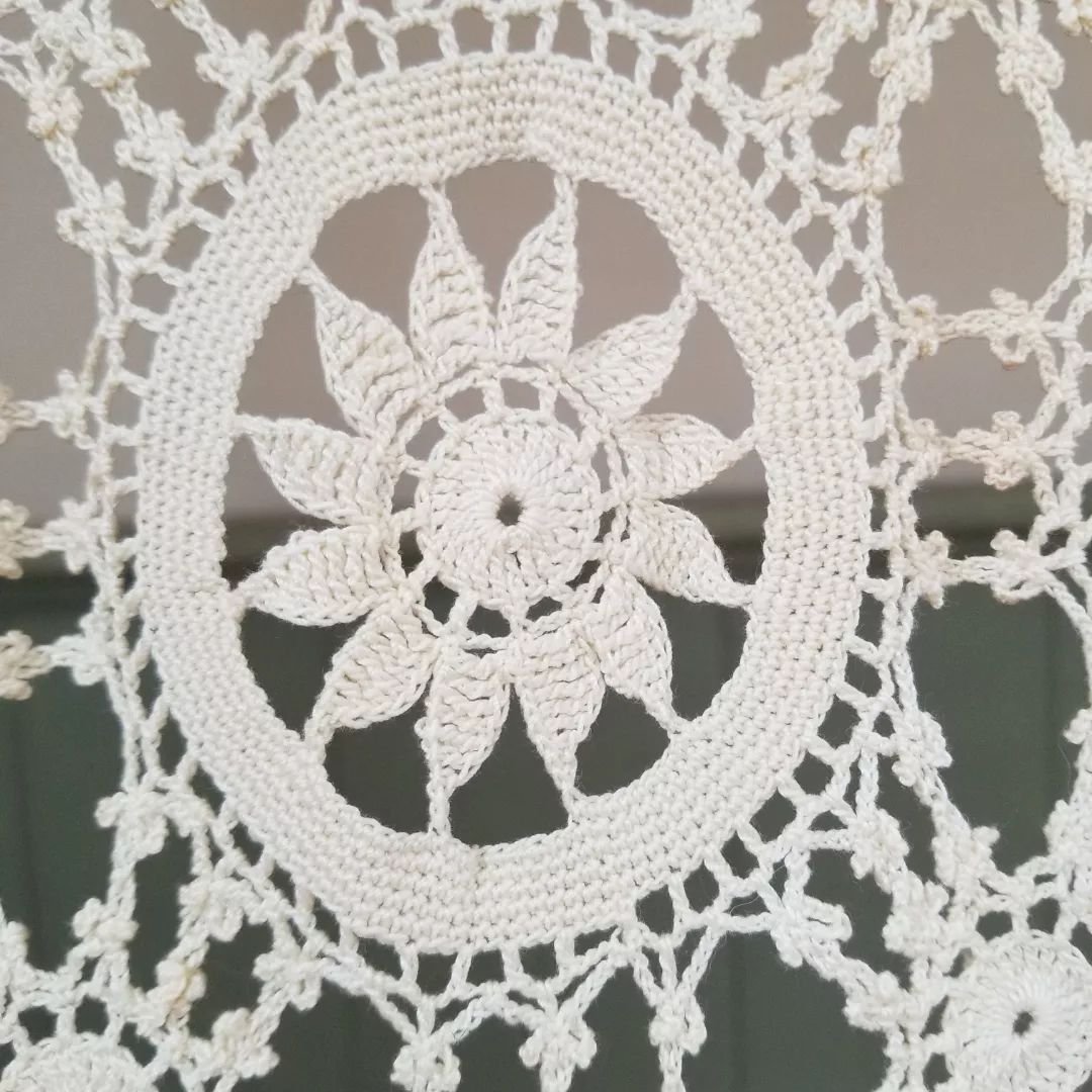 Handmade, Cream, Crochet Throw