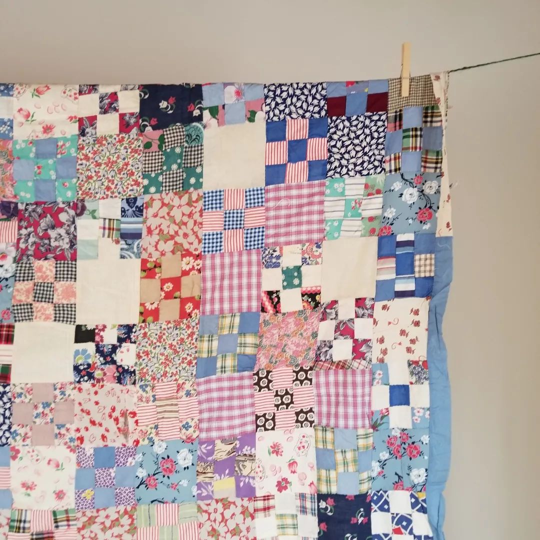 9 Patch Flour Sack Quilt TOP