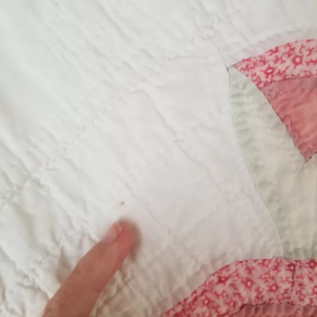 Pink Calico and White Quilt