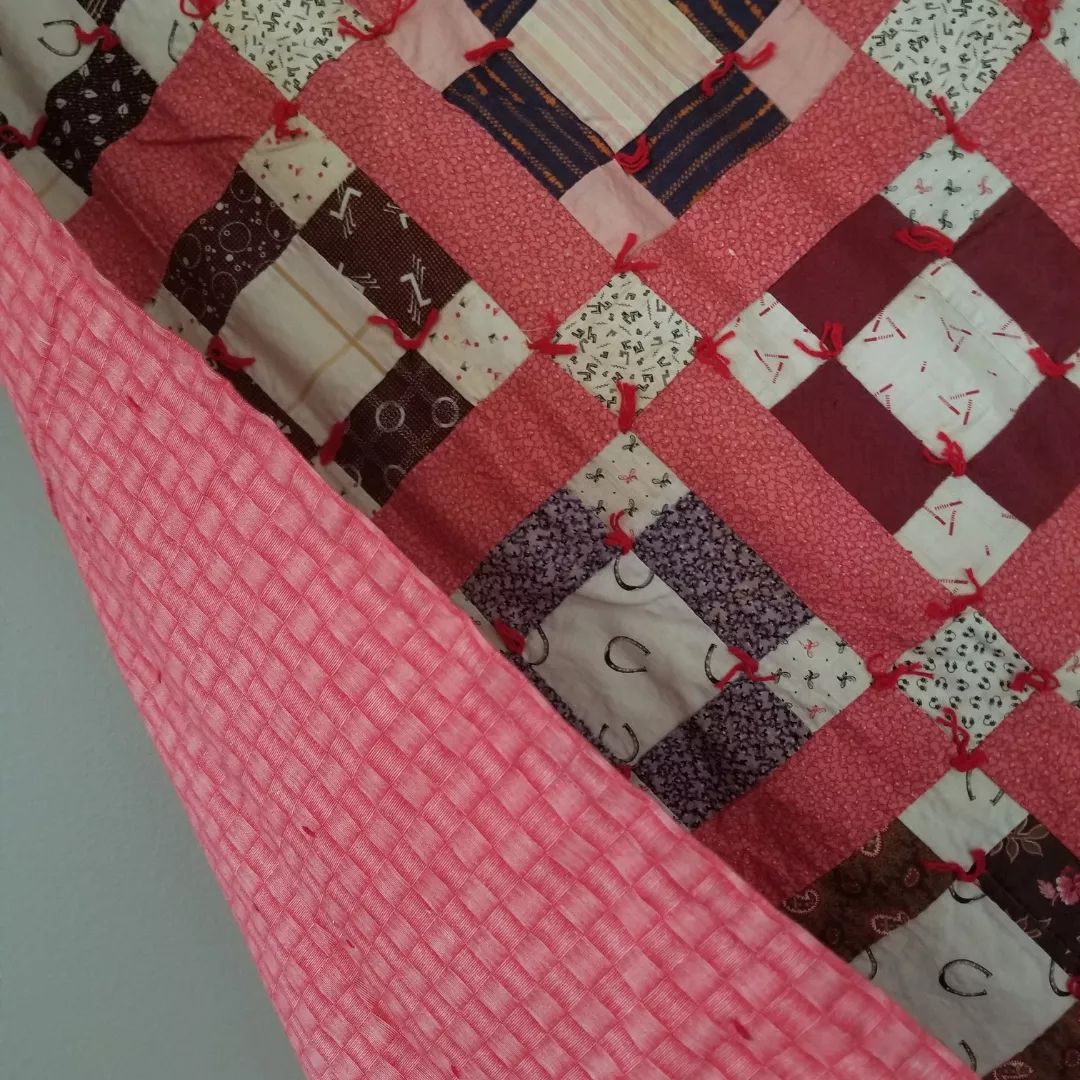 Hand Tied Patch Quilt with Angel Corner