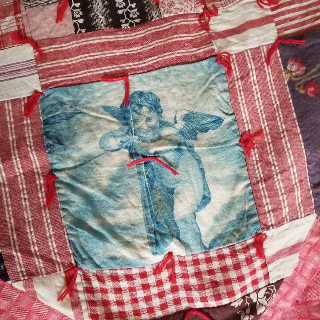 Hand Tied Patch Quilt with Angel Corner