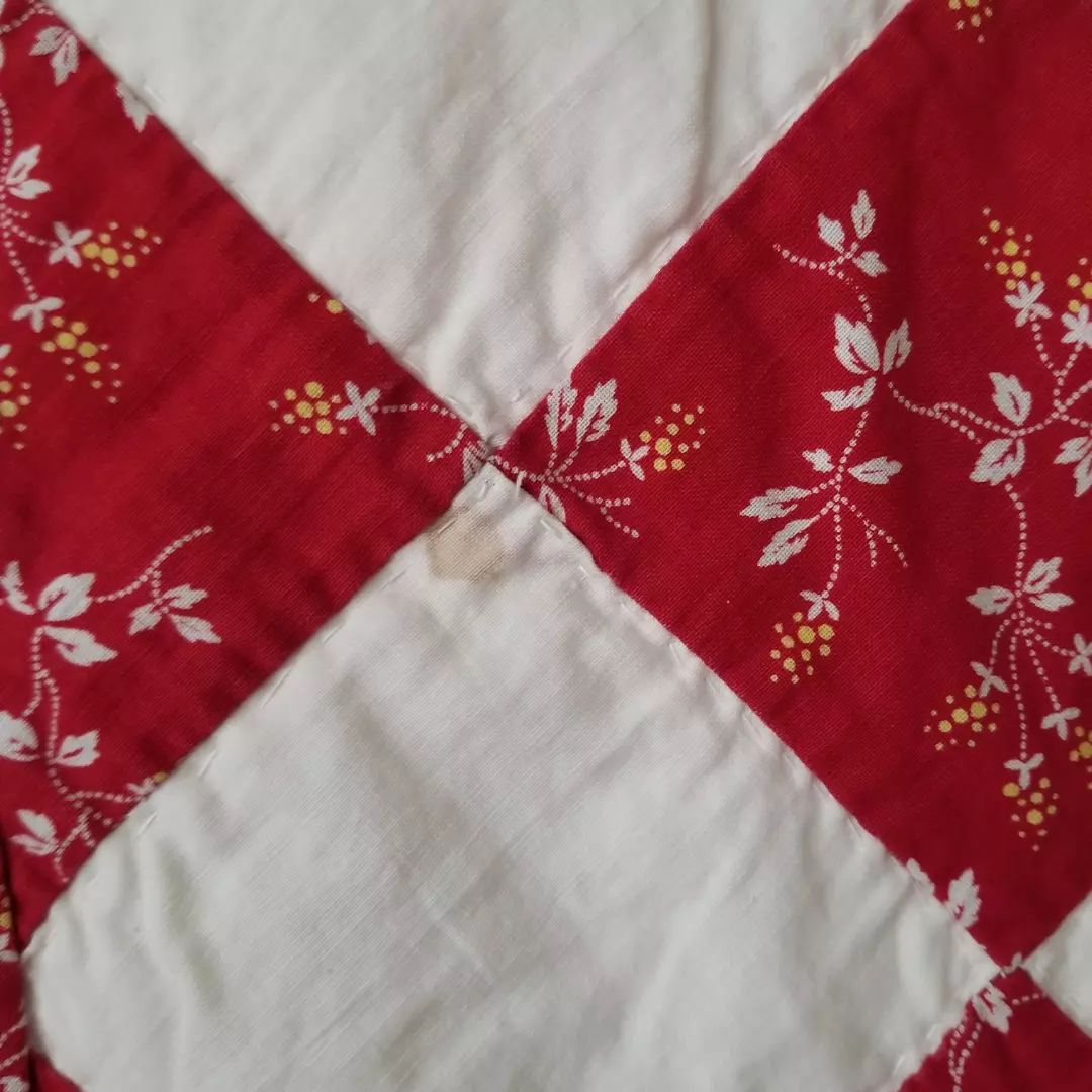 Red and White Antique Quilt