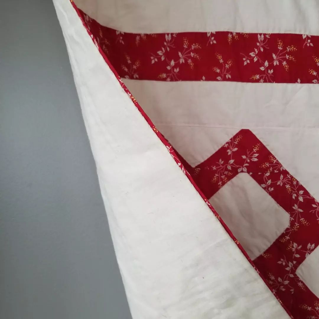 Red and White Antique Quilt