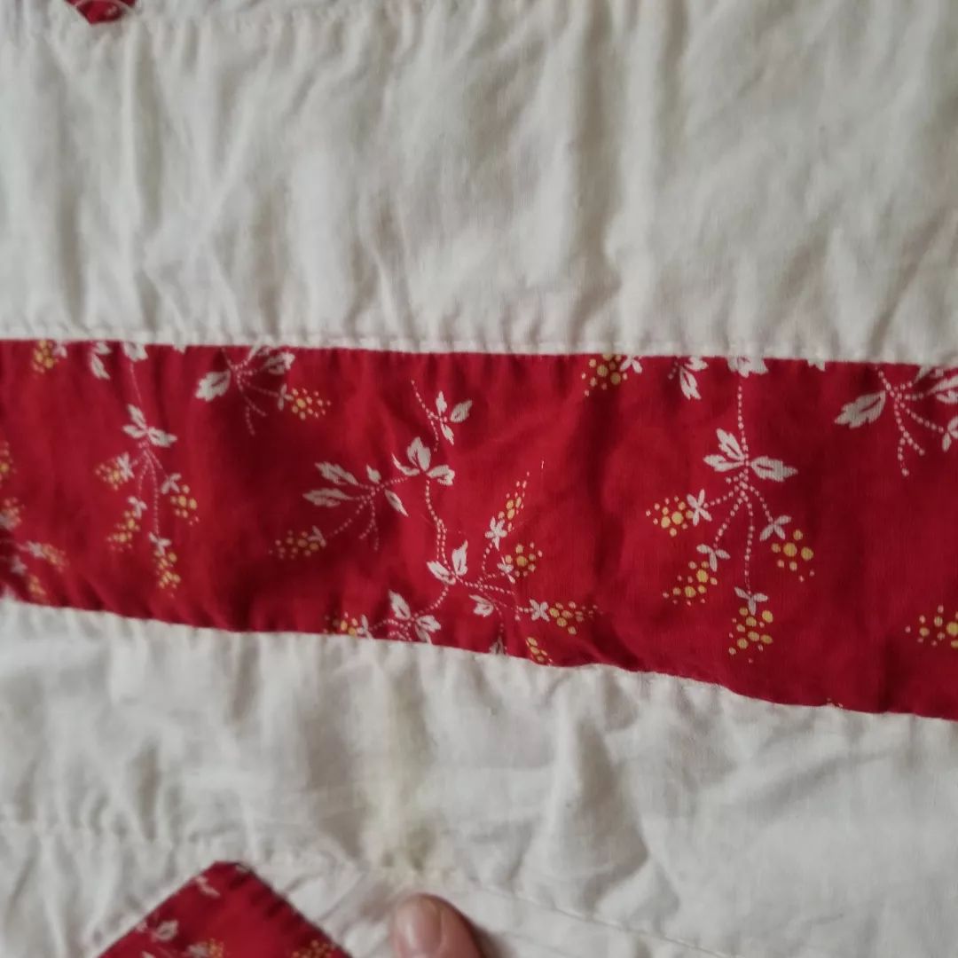 Red and White Antique Quilt