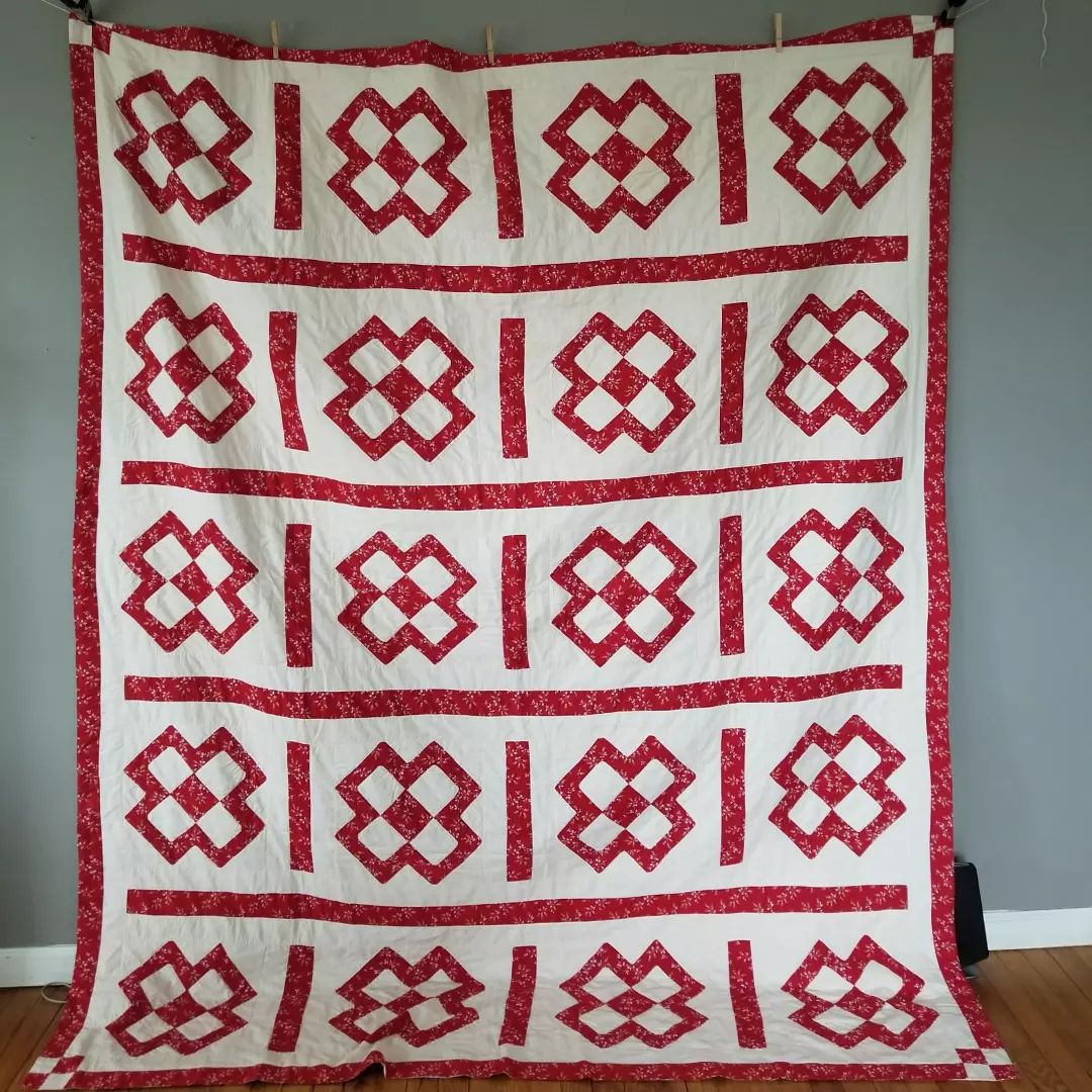 Red and White Antique Quilt