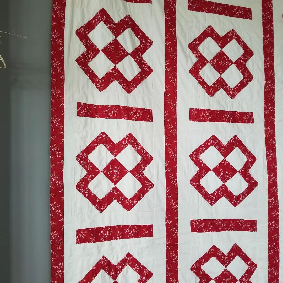 Red and White Antique Quilt