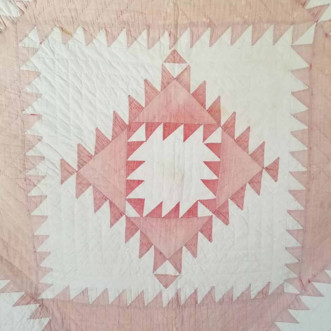 Red and White, Faded Sawtooth Quilt