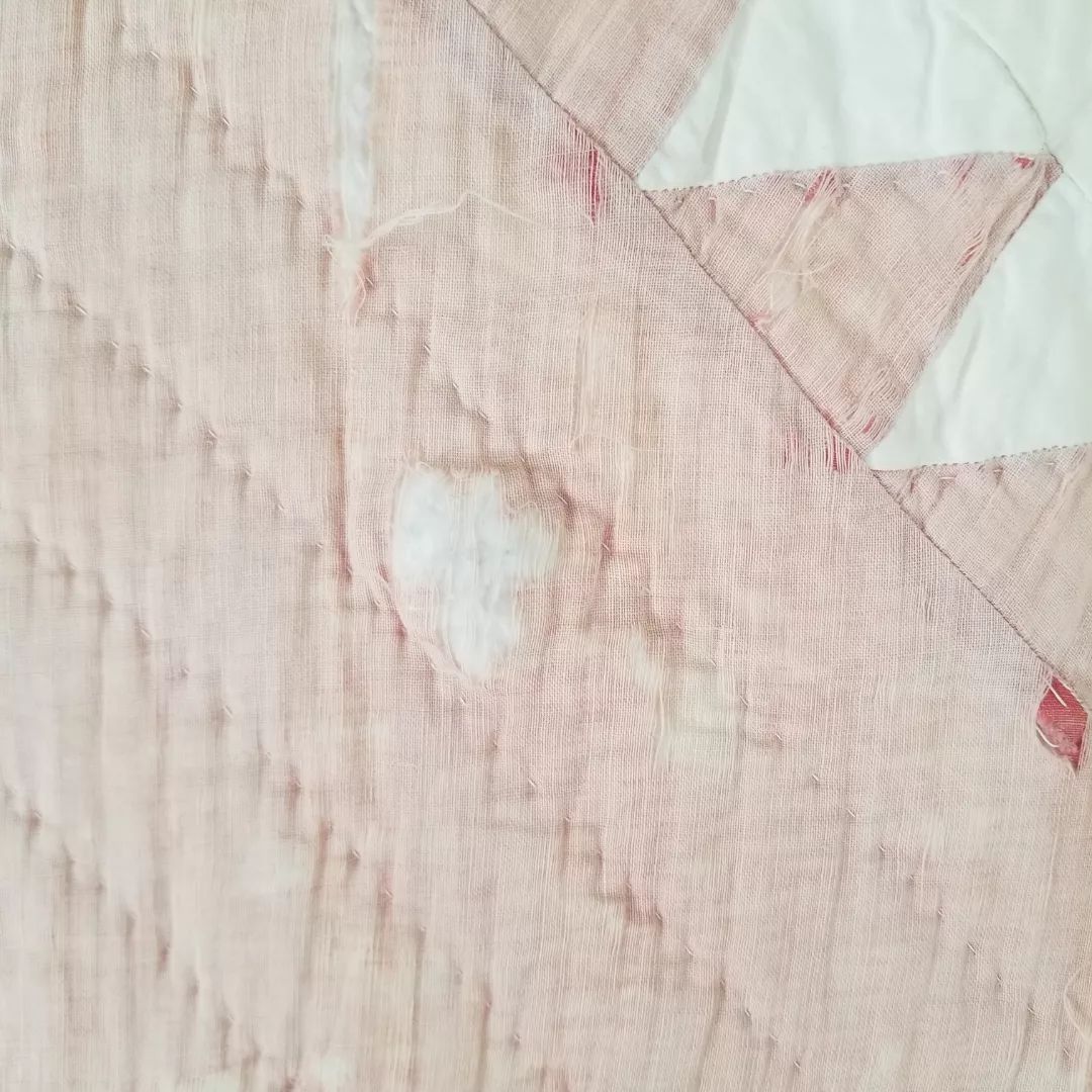 Red and White, Faded Sawtooth Quilt