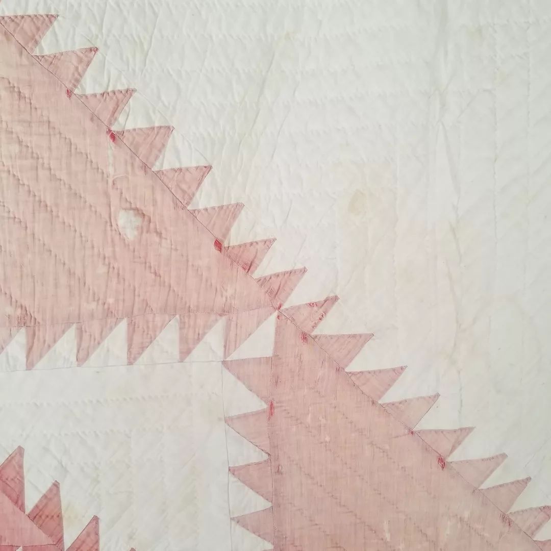 Red and White, Faded Sawtooth Quilt