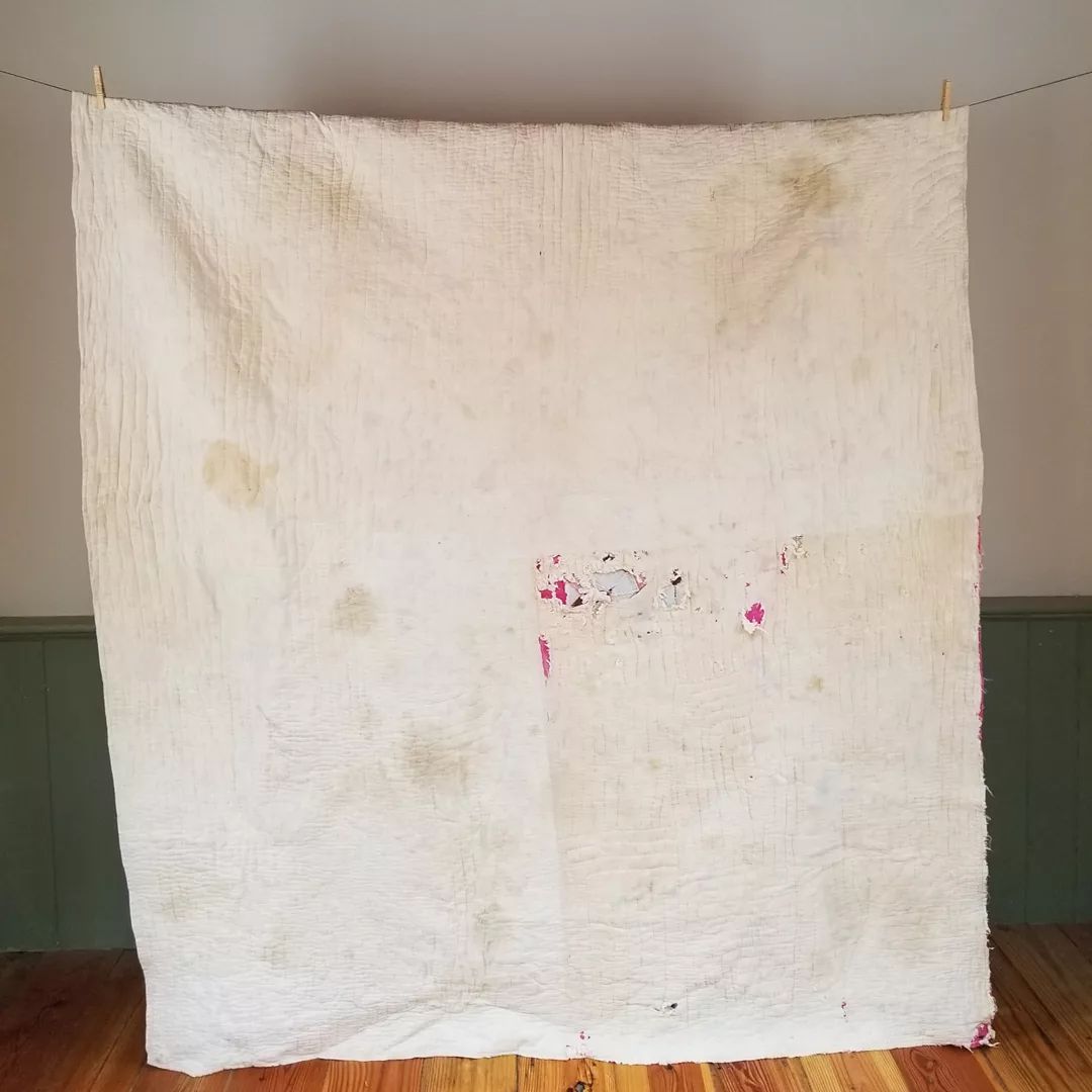 Broken Star, Feed Sack Quilt, ca 1930