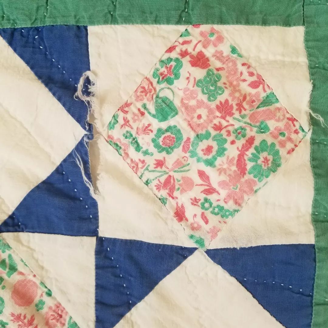 Mid 20th Century Teal Quilt