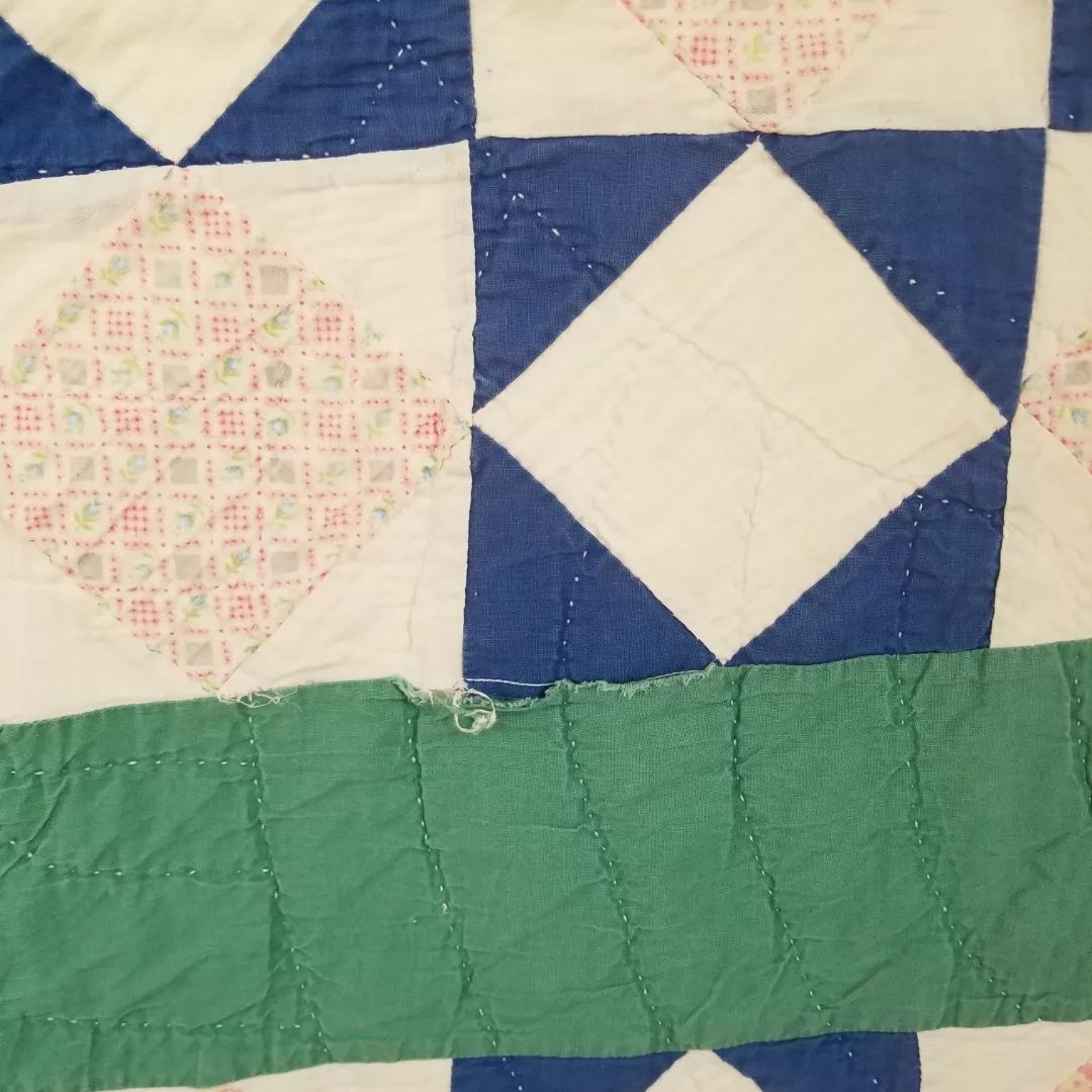 Mid 20th Century Teal Quilt