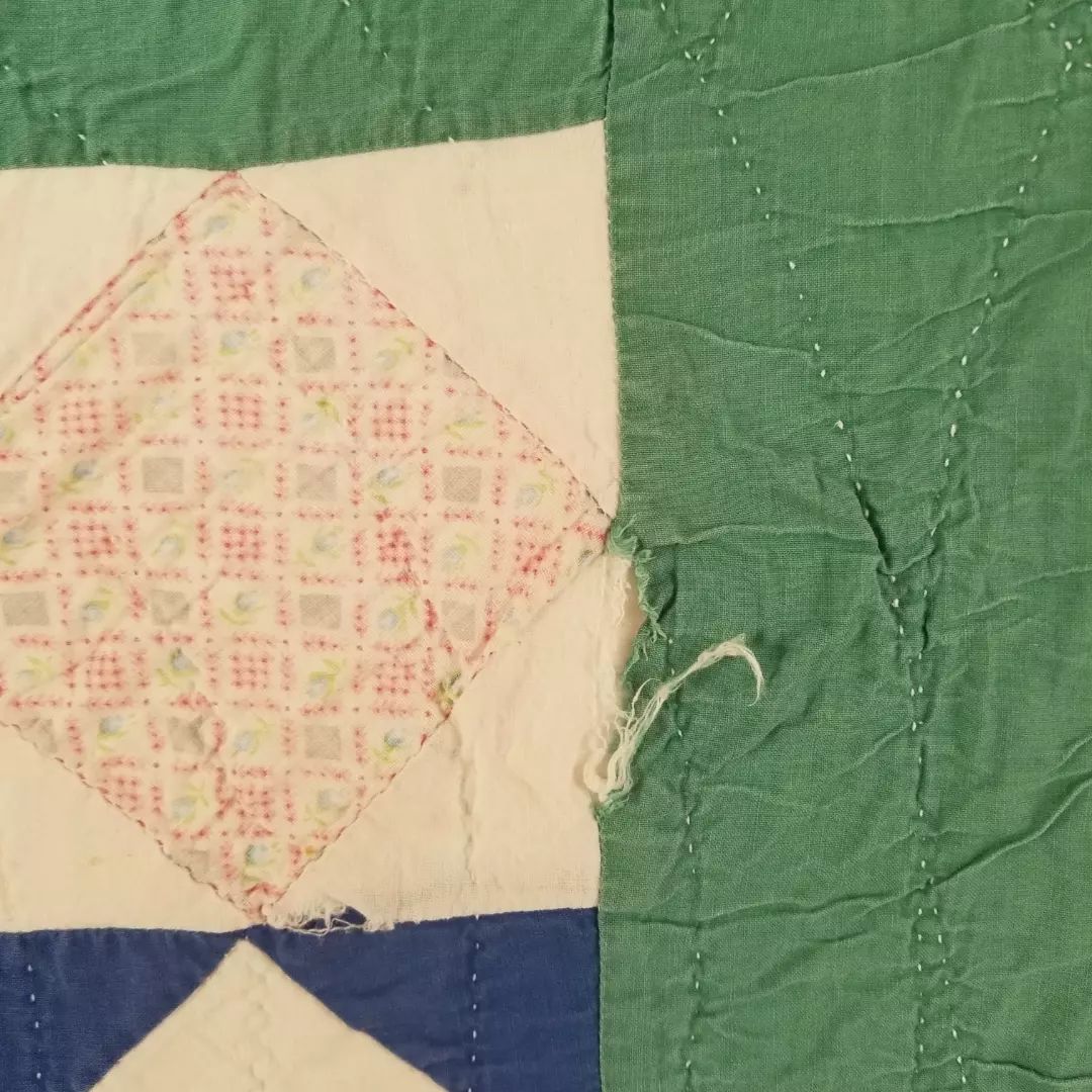 Mid 20th Century Teal Quilt