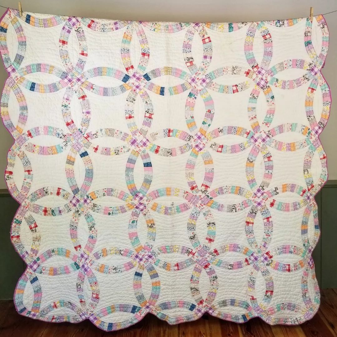 Purple Bound Wedding Rings Quilt